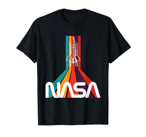 Nasa Stripe Space Shuttle Worm Logo T-Shirt - Graphic Print Men Women - T-Shirt, Sweatshirt, Hoodie