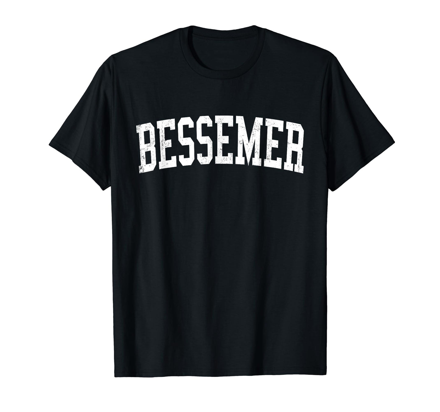 Bessemer Al Distressed White Varsity T-Shirt - Trendy Graphic for Adults - T-Shirt, Sweatshirt, Hoodie
