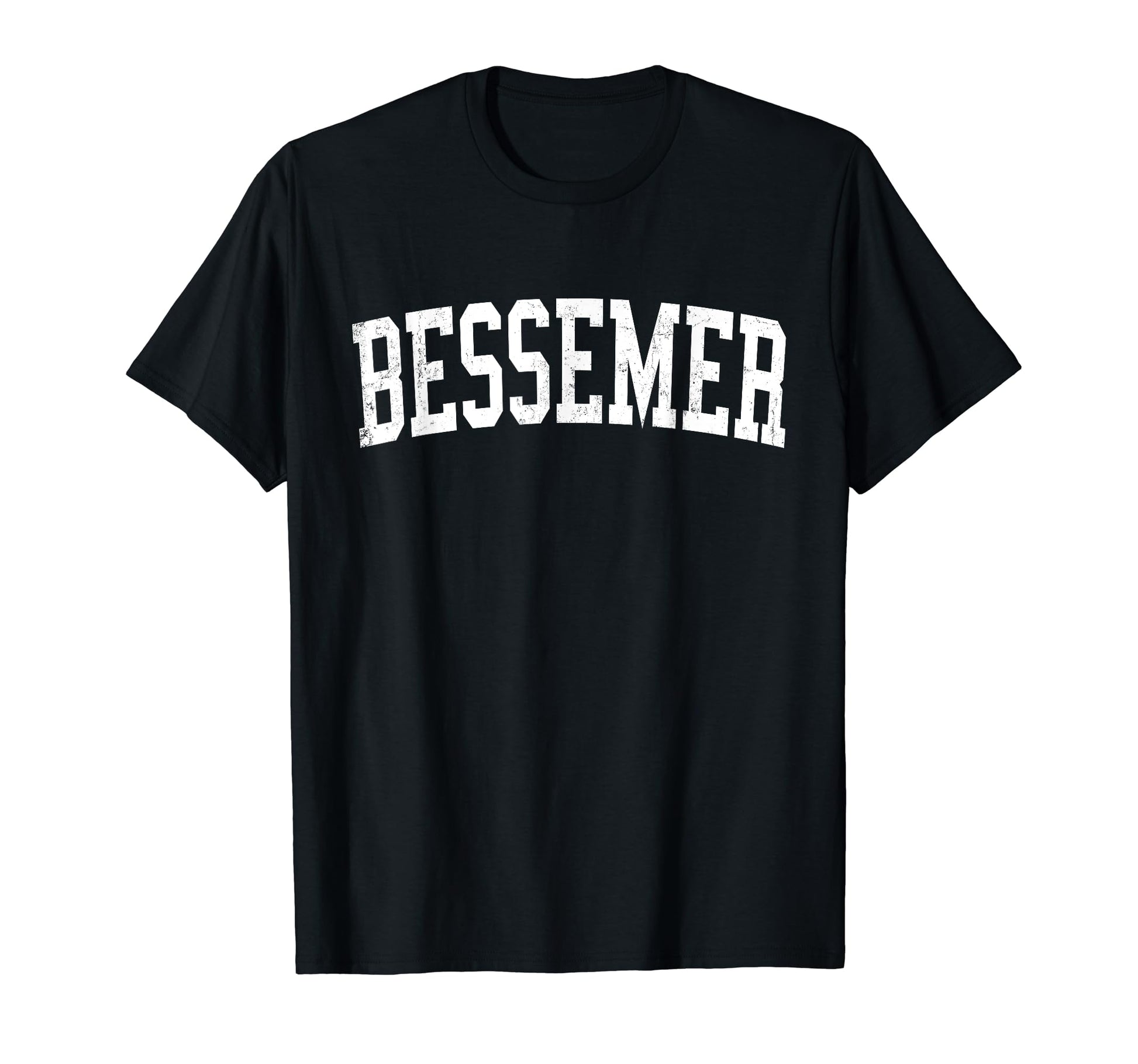 Bessemer Al Distressed White Varsity T-Shirt - Trendy Graphic for Adults - T-Shirt, Sweatshirt, Hoodie