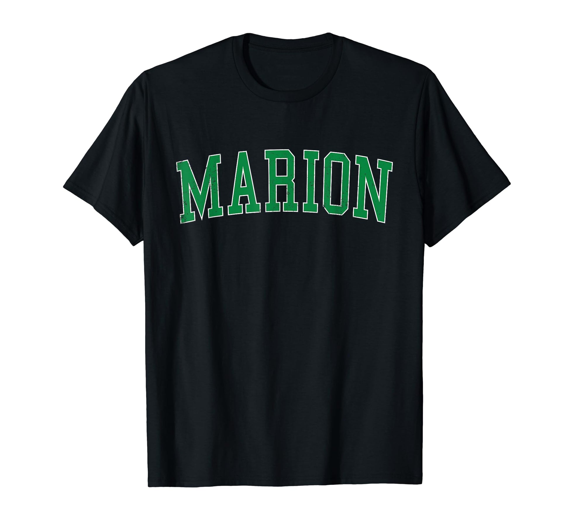 Marion Ar Distressed Green Varsity T-Shirt - Fun Novelty Design for Adults - T-Shirt, Sweatshirt, Hoodie