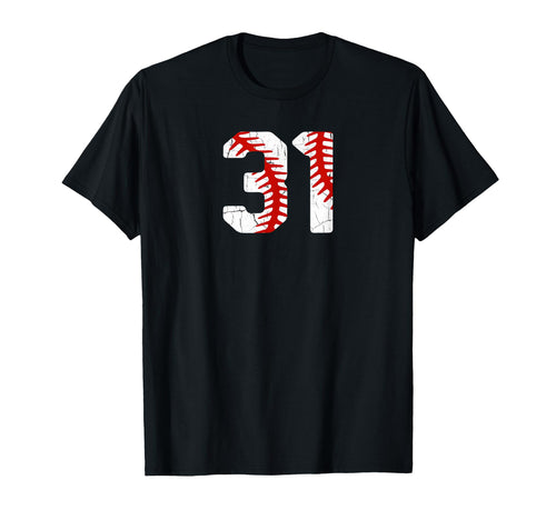 Baseball Player Jersey Number 31 31 T-Shirt - Fun Novelty Design Men Women - T-Shirt, Sweatshirt, Hoodie