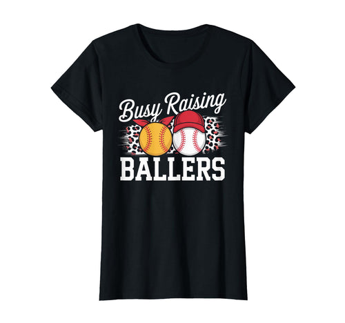Busy Raising Ballers Softball T-Shirt - Novelty Apparel for Adults - T-Shirt, Sweatshirt, Hoodie