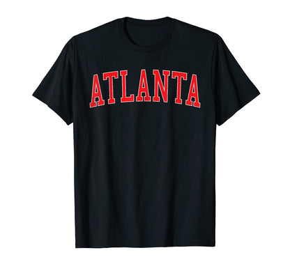 Atlanta Ga Varsity Red Text T-Shirt - Novelty Apparel Unisex - T-Shirt, Sweatshirt, Hoodie