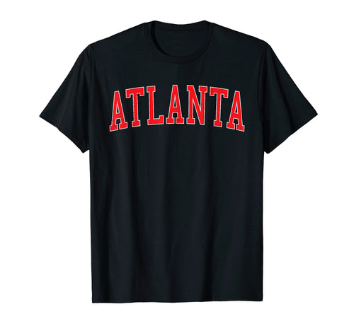 Atlanta Ga Varsity Red Text T-Shirt - Novelty Apparel Unisex - T-Shirt, Sweatshirt, Hoodie