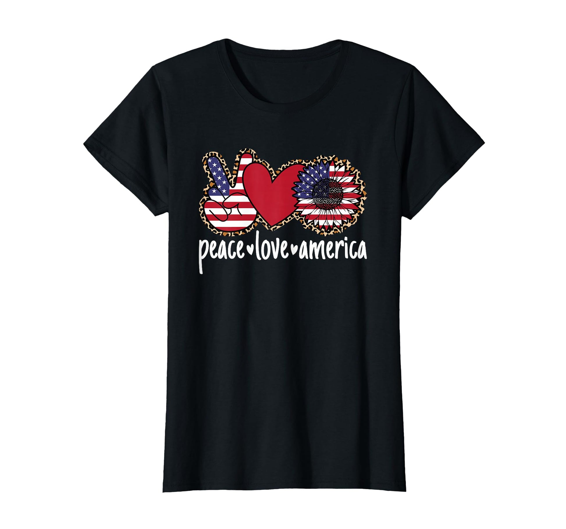 Peace Love America Usa Patriotic 4Th July T-Shirt - Trendy Graphic Unisex - T-Shirt, Sweatshirt, Hoodie