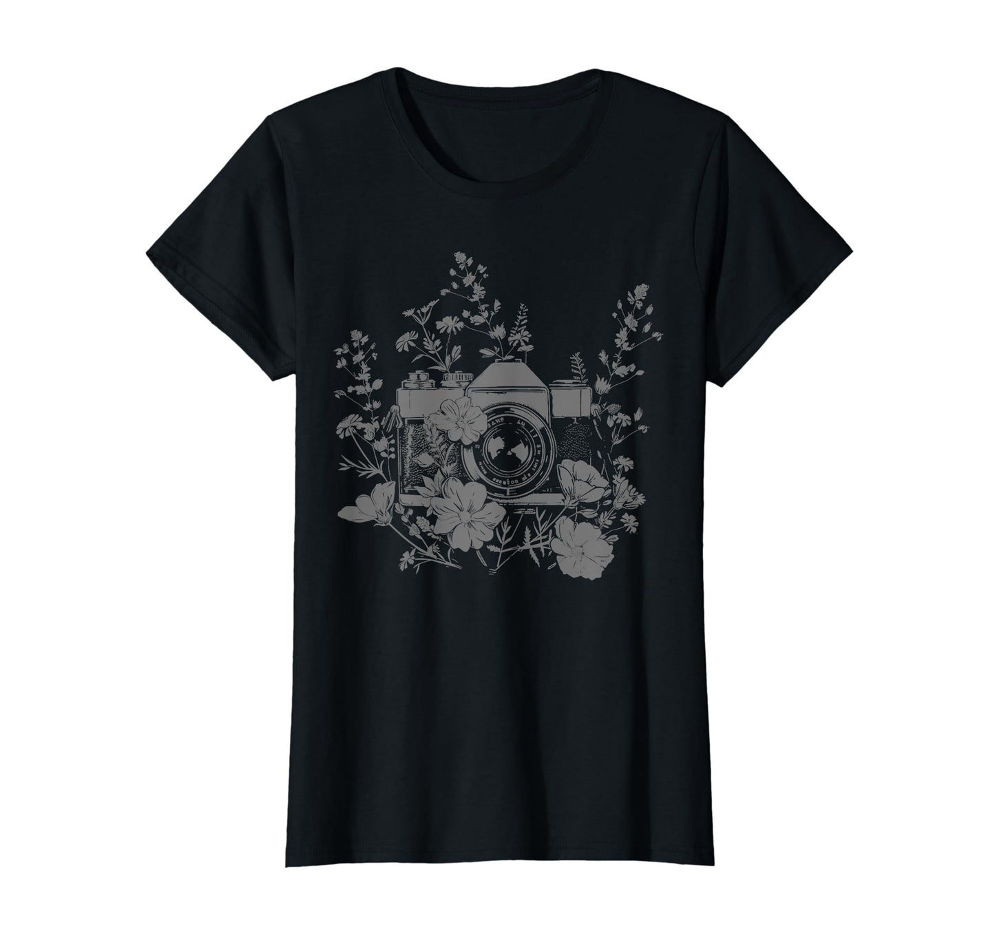Photographer Camera Flowers Photography T-Shirt - Trendy Graphic for Adults - T-Shirt, Sweatshirt, Hoodie
