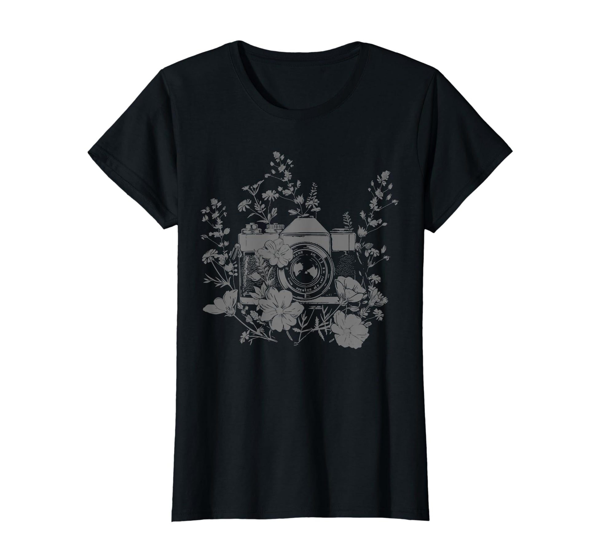 Photographer Camera Flowers Photography T-Shirt - Trendy Graphic for Adults - T-Shirt, Sweatshirt, Hoodie