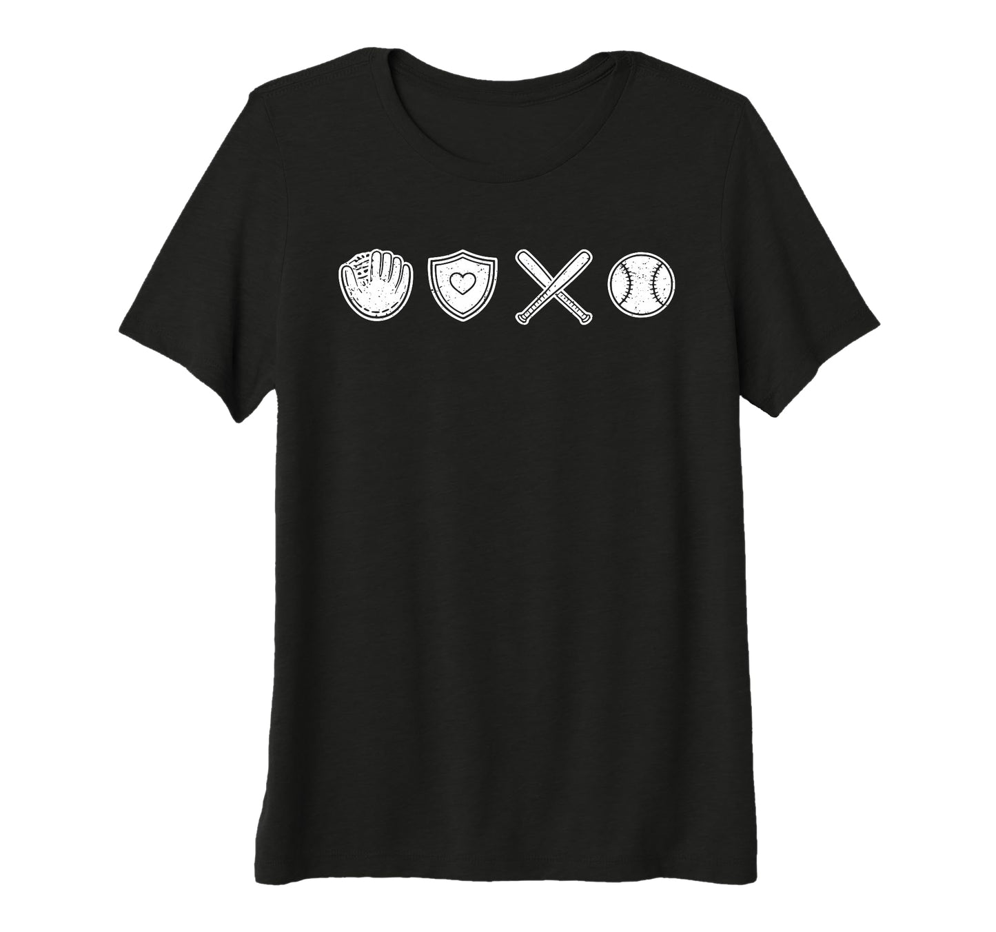 Womens Baseball Mom Game Love Heart T-Shirt - Novelty Apparel for Adults - T-Shirt, Sweatshirt, Hoodie