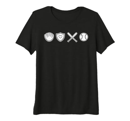 Womens Baseball Mom Game Love Heart T-Shirt - Novelty Apparel for Adults - T-Shirt, Sweatshirt, Hoodie