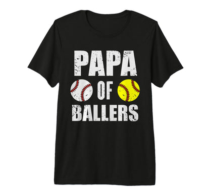 Mens Papa Ballers Funny Baseball Softball T-Shirt - Unique Graphic Unisex - T-Shirt, Sweatshirt, Hoodie