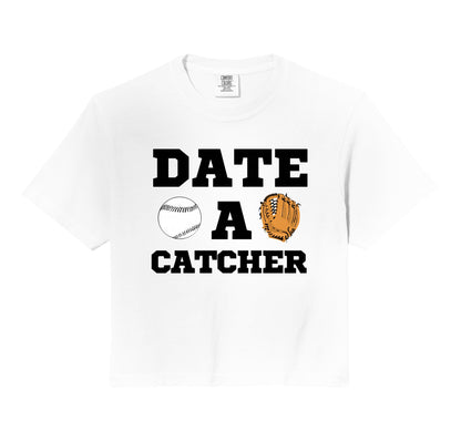 Date Baseball Catcher Boyfriend Girlfriend T-Shirt - Unique Graphic Unisex - T-Shirt, Sweatshirt, Hoodie