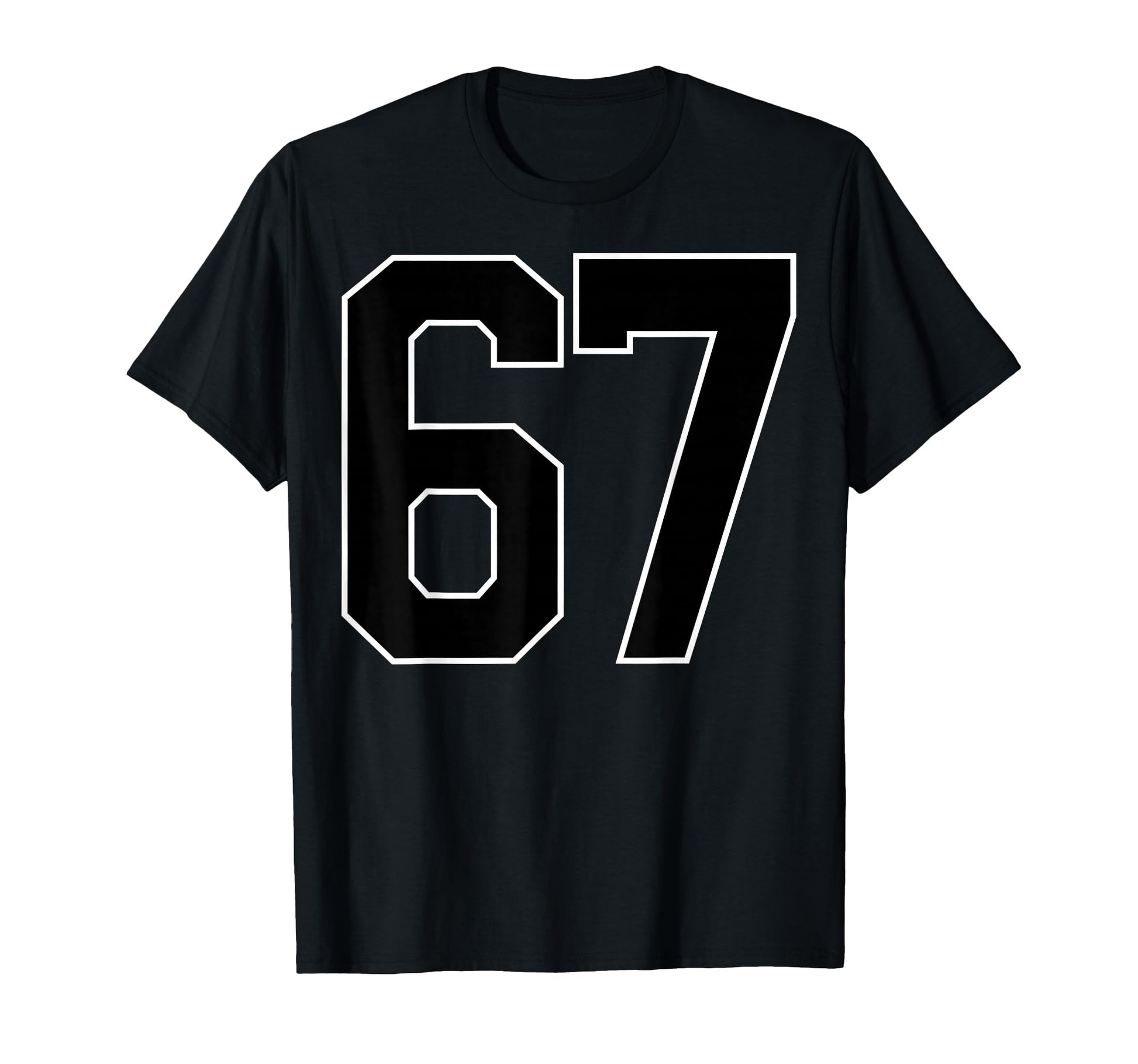 Black Sports Team Number 67 Fan T-Shirt - Minimalist Print for Adults - T-Shirt, Sweatshirt, Hoodie