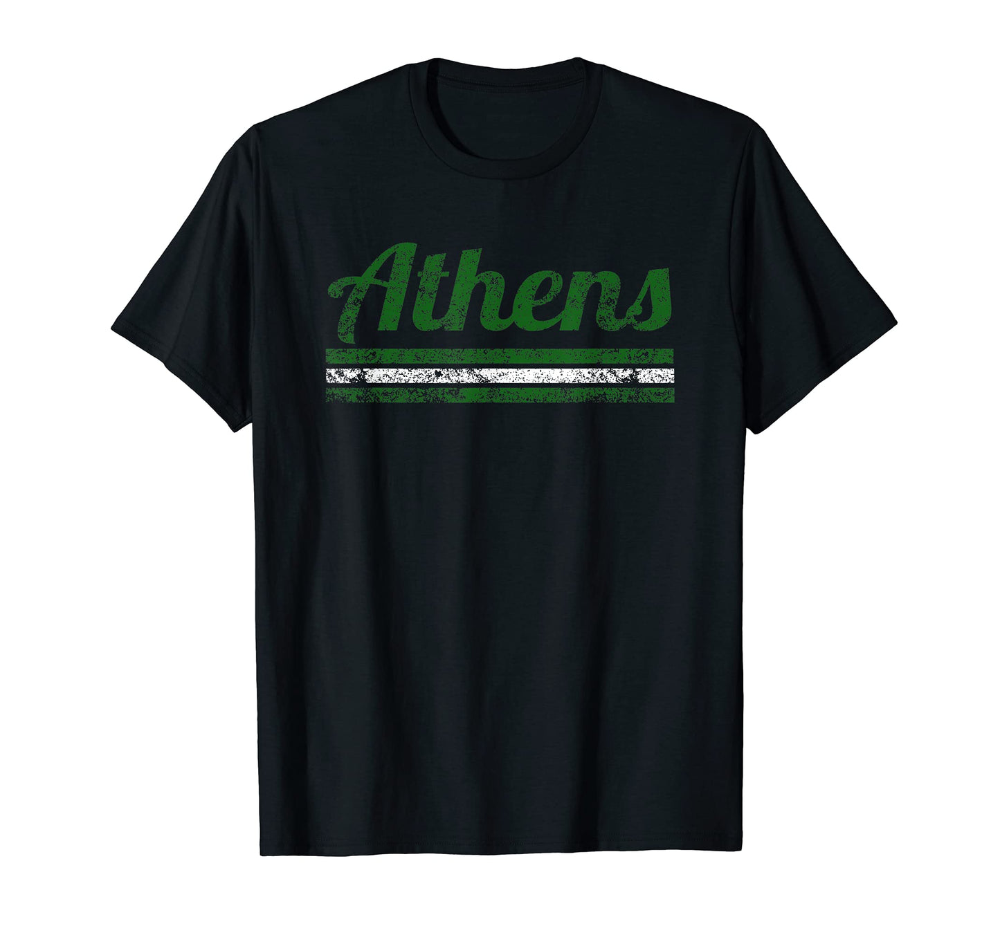 Athens Ohio Weathered Stripe Throwback T-Shirt - Streetwear Style Men Women - T-Shirt, Sweatshirt, Hoodie