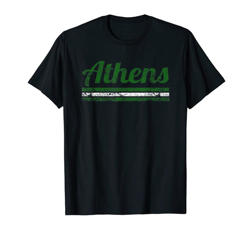 Athens Ohio Weathered Stripe Throwback T-Shirt - Streetwear Style Men Women - T-Shirt, Sweatshirt, Hoodie