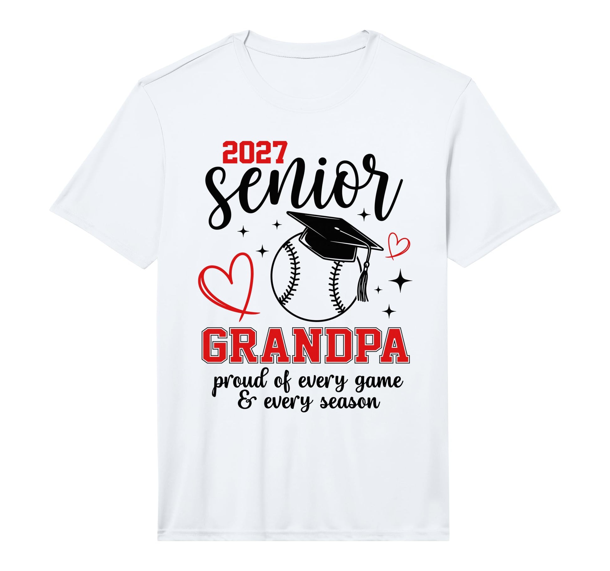 2027 Senior Baseball Grandpa Proud T-Shirt - Minimalist Print Men Women - T-Shirt, Sweatshirt, Hoodie