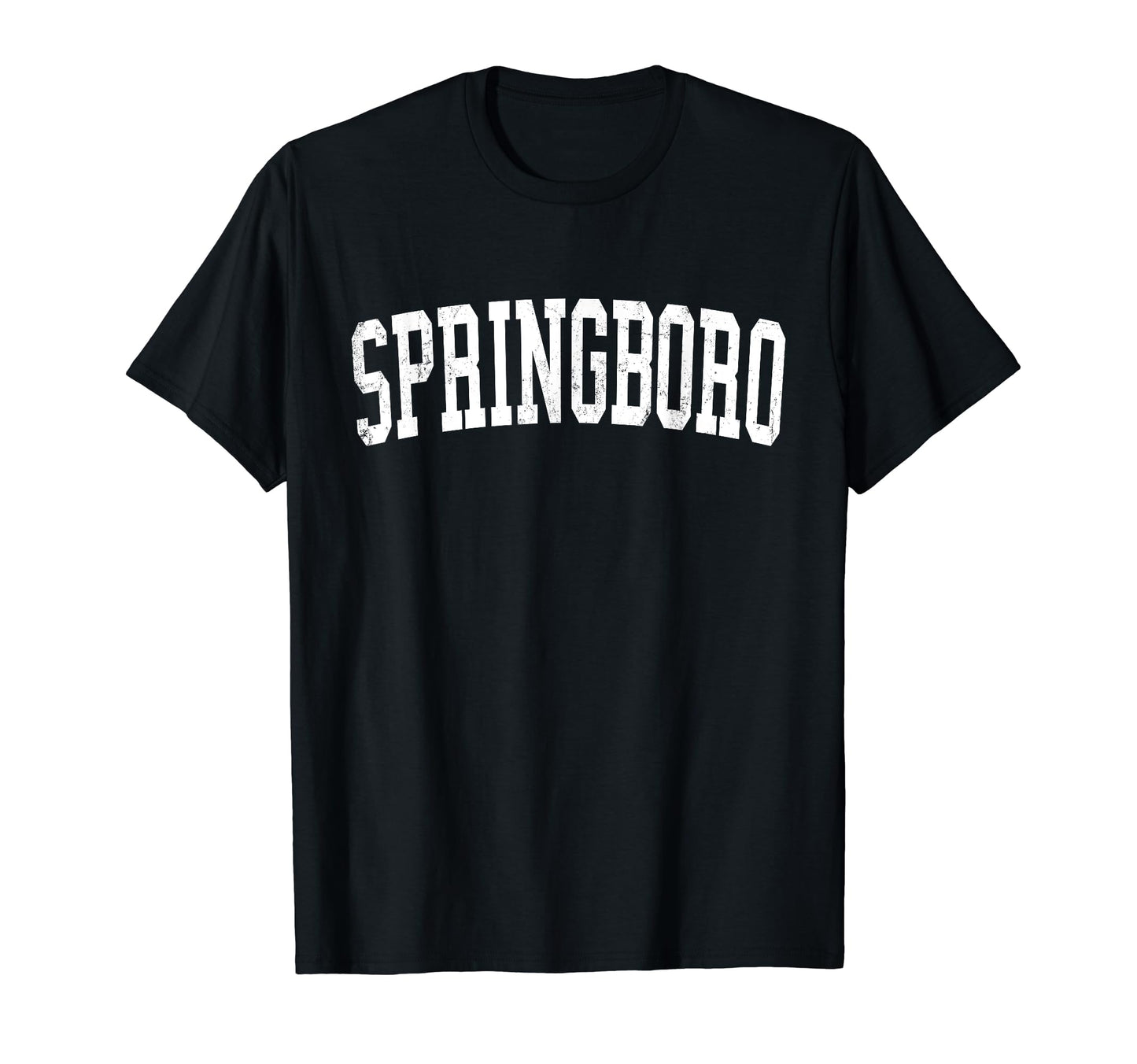 Springboro Oh Distressed White T-Shirt - Fun Novelty Design for Adults - T-Shirt, Sweatshirt, Hoodie