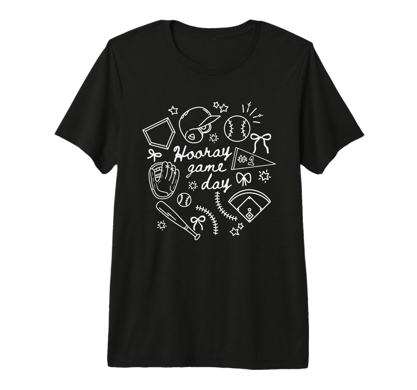 Hooray Game Day Baseball Mom Tri Blend T-Shirt - Custom Art Print Unisex - T-Shirt, Sweatshirt, Hoodie