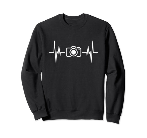 Photographer Camera Heartbeat Sweatshirt - Minimalist Print Unisex - T-Shirt, Sweatshirt, Hoodie