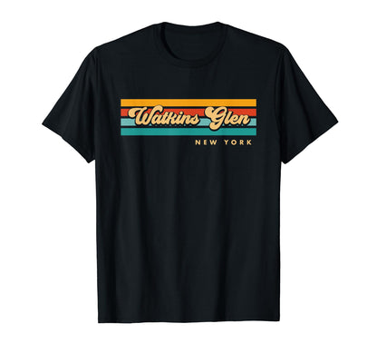 Sunset Stripes Watkins Glen New York T-Shirt - Streetwear Style for Adults - T-Shirt, Sweatshirt, Hoodie