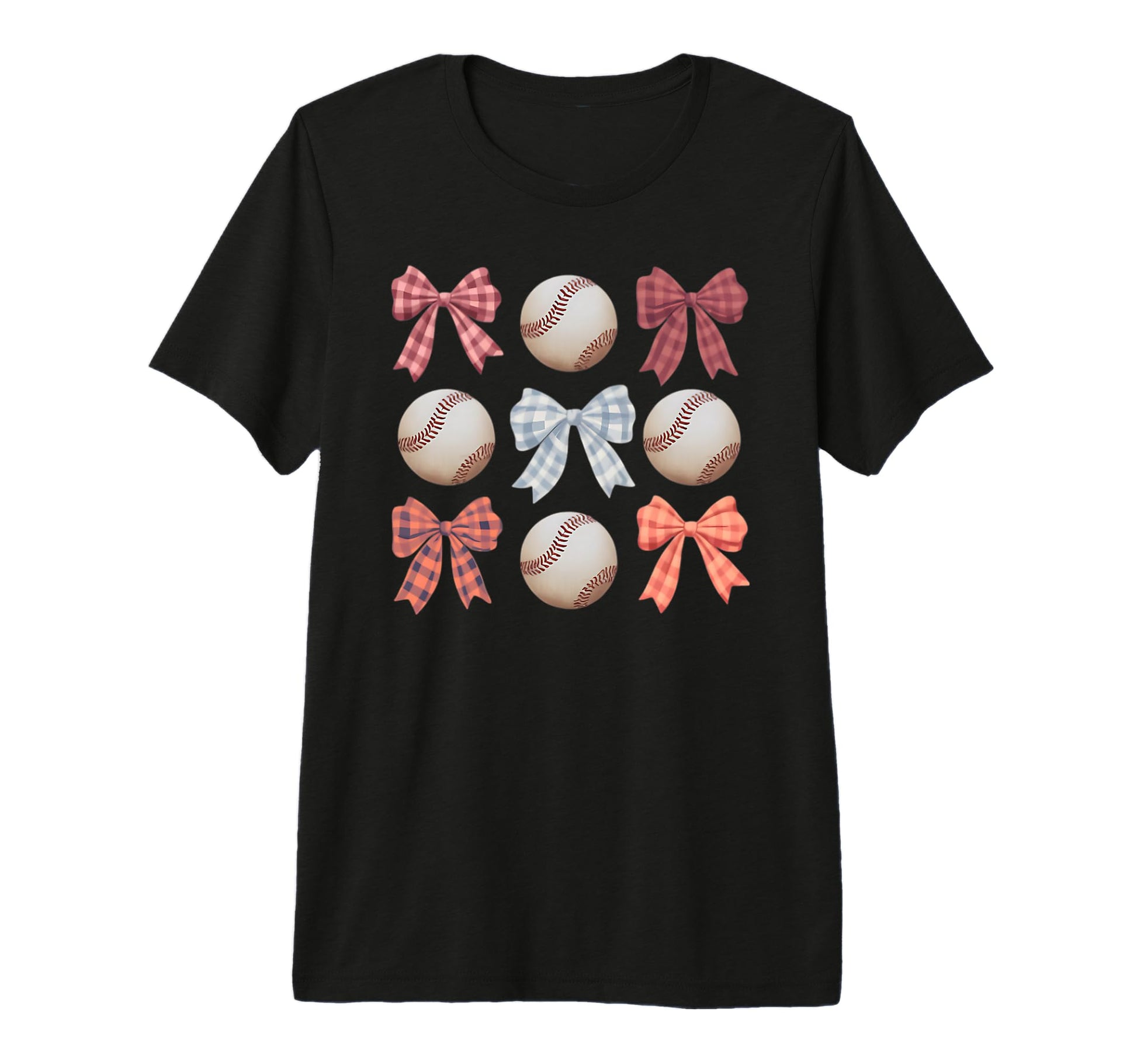 Baseball Coquette Bow Mom Sister Tri T-Shirt - Minimalist Print for Adults - T-Shirt, Sweatshirt, Hoodie