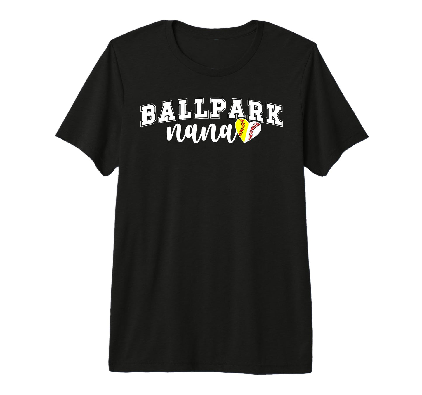 Ballpark Nana Grandma Softball Baseball T-Shirt - Custom Art Print Unisex - T-Shirt, Sweatshirt, Hoodie
