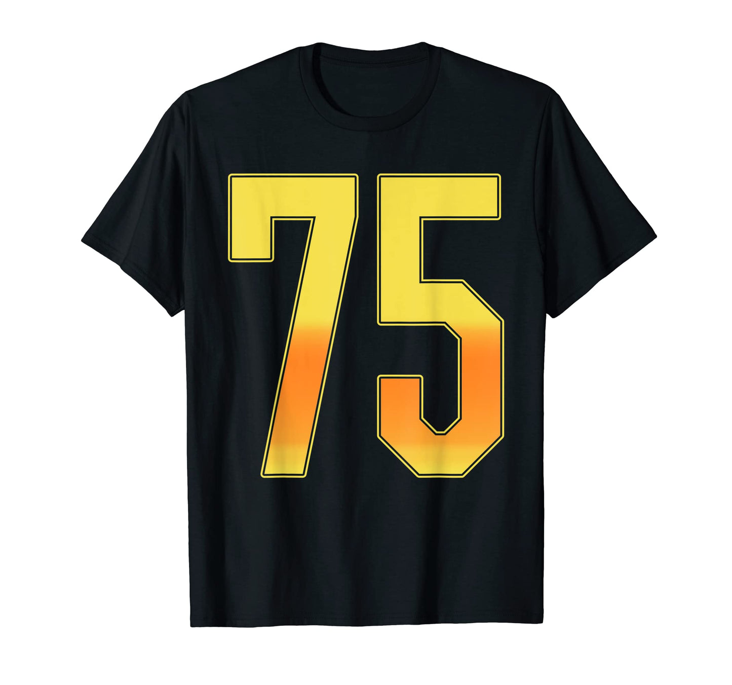 75 Outline Number 75 Fan Varsity T-Shirt - Fun Novelty Design Men Women - T-Shirt, Sweatshirt, Hoodie
