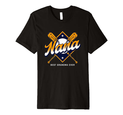 Baseball Nana Grandmother Grandma T-Shirt - Fun Novelty Design for Adults - T-Shirt, Sweatshirt, Hoodie