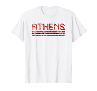 Athens Georgia Weathered Stripe T-Shirt - Graphic Print for Adults - T-Shirt, Sweatshirt, Hoodie