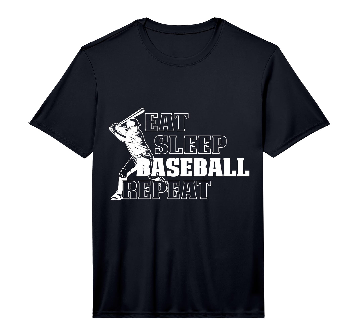 Eat Sleep Baseball Repeat Sport Fans T-Shirt - Graphic Print for Adults - T-Shirt, Sweatshirt, Hoodie