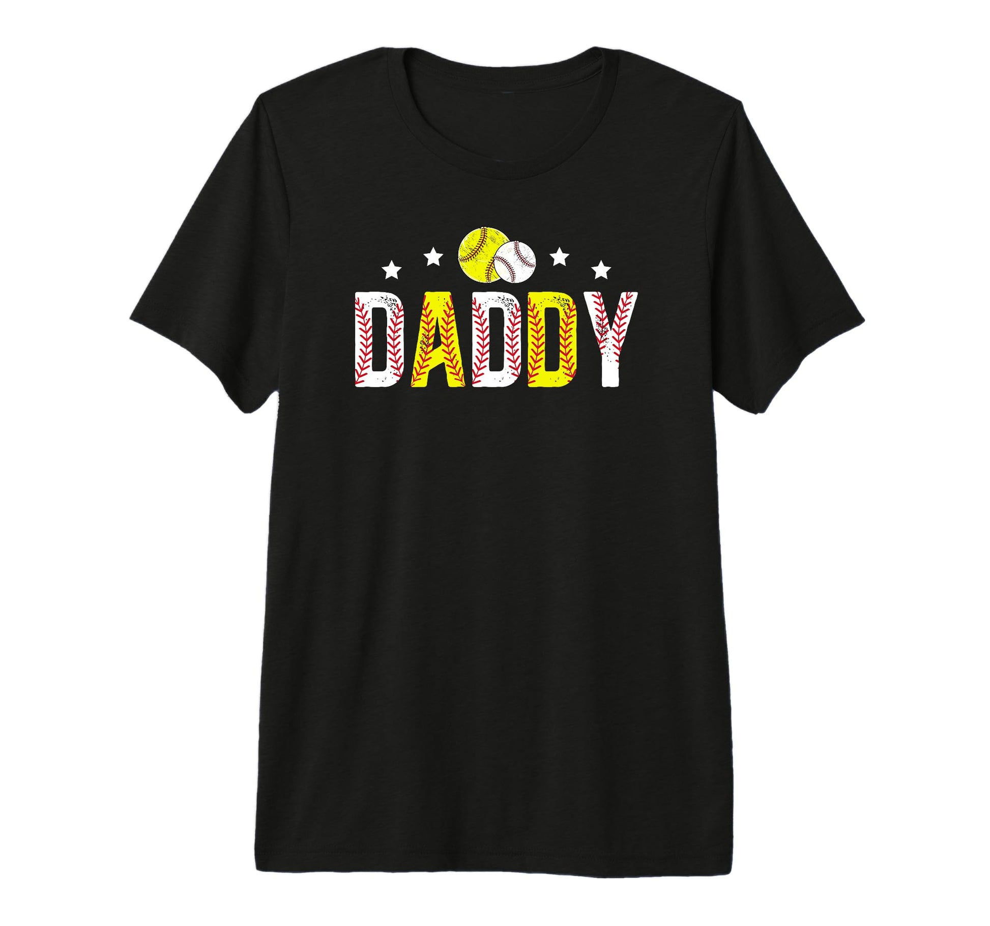 Mens Daddy Softball Baseball Dad T-Shirt - Fun Novelty Design for Adults - T-Shirt, Sweatshirt, Hoodie