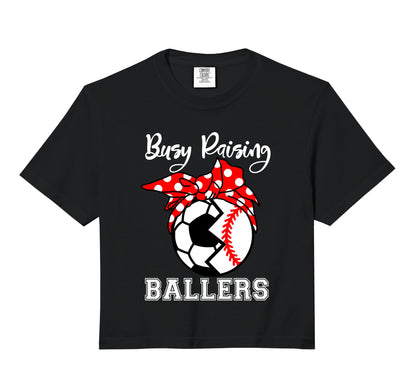 Busy Raising Ballers Funny Baseball Hoodie - Graphic Print for Adults - T-Shirt, Sweatshirt, Hoodie