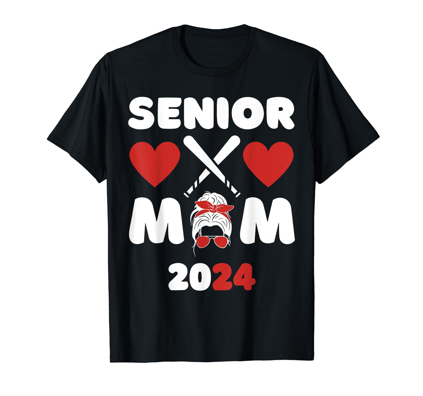 Senior Mom Class 2024 Baseball Mom T-Shirt - Fun Novelty Design Men Women - T-Shirt, Sweatshirt, Hoodie
