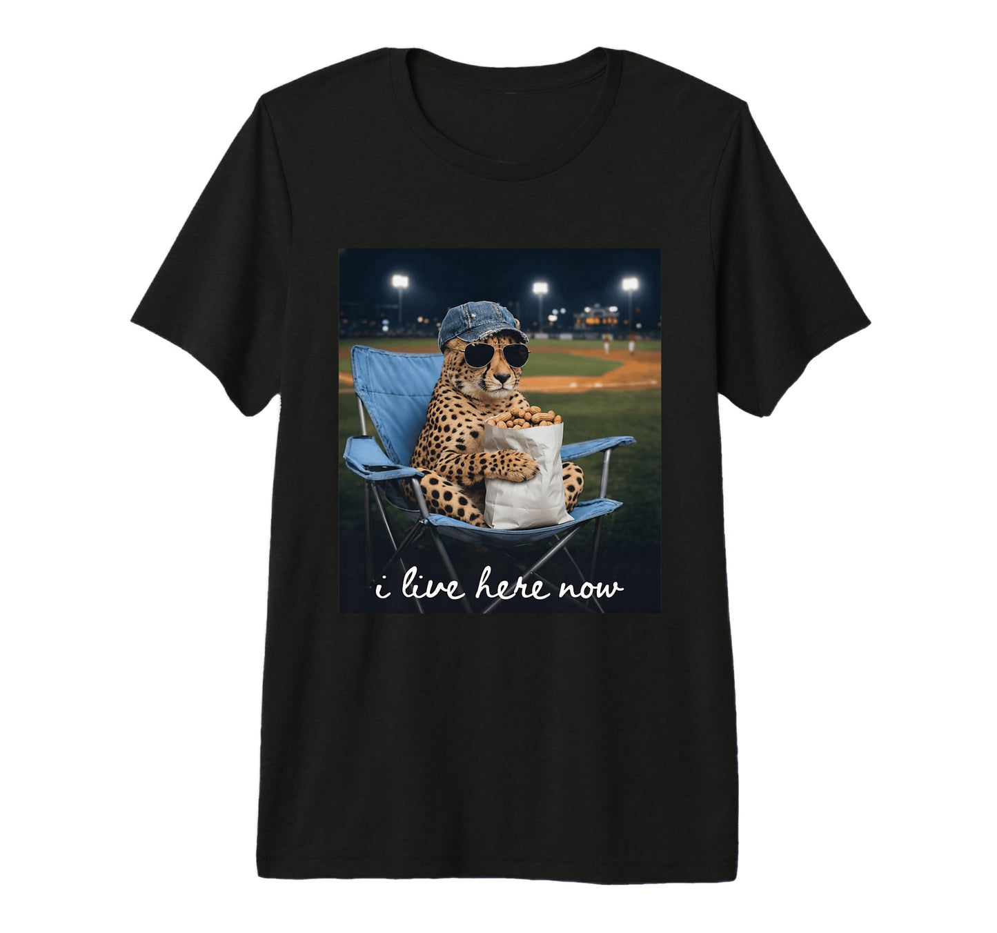 Funny Cheetah Baseball Mom I Live Here T-Shirt - Trendy Graphic Men Women - T-Shirt, Sweatshirt, Hoodie