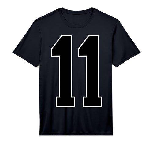 Black Sports Team Number 11 Fan Performance T-Shirt - Unique Graphic Unisex - T-Shirt, Sweatshirt, Hoodie