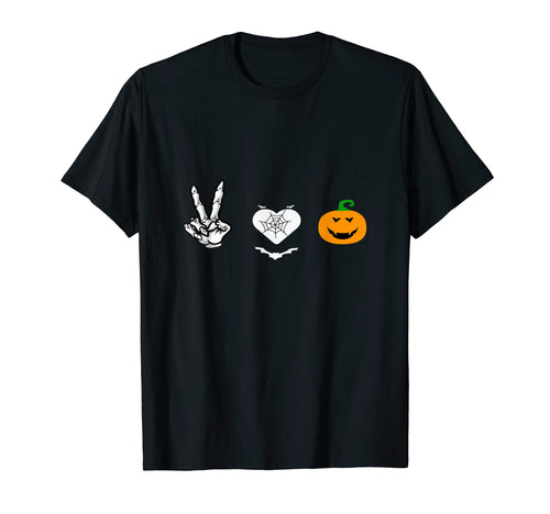 Halloween Peace Love And Pumpkins T-Shirt - Graphic Print Men Women - T-Shirt, Sweatshirt, Hoodie