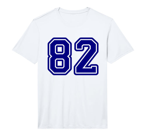 Blue Sports Team Number 82 T-Shirt - Aesthetic Graphic Men Women - T-Shirt, Sweatshirt, Hoodie