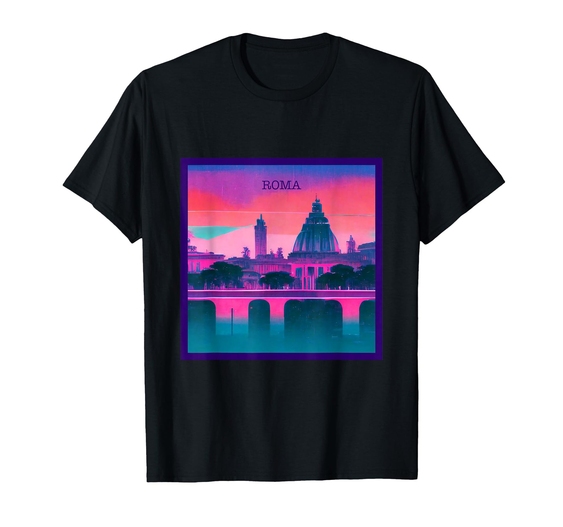 Vaporwave City Rome Aesthetic Purple T-Shirt - Trendy Graphic for Adults - T-Shirt, Sweatshirt, Hoodie