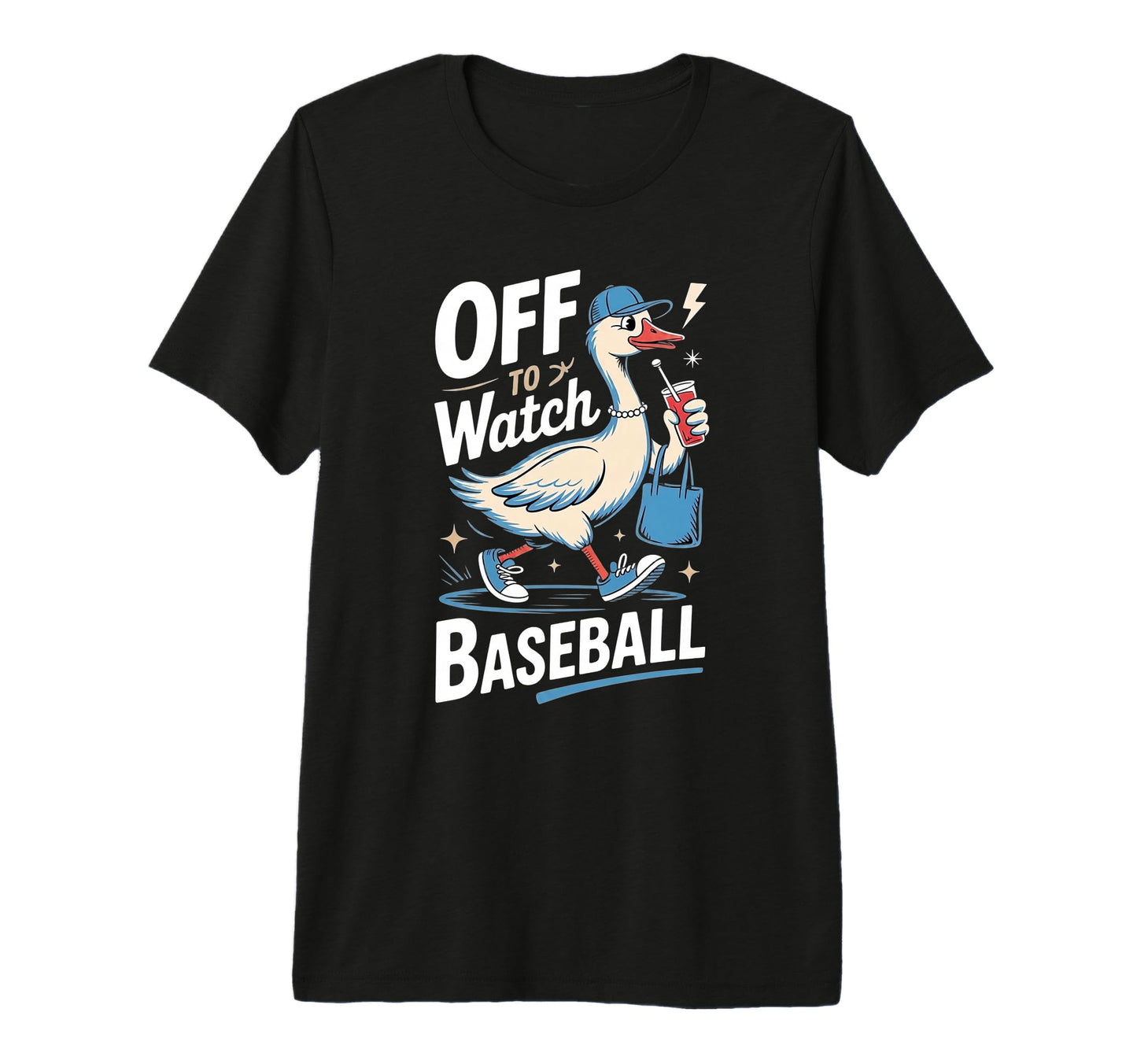 Off To Watch Baseball Mom Funny Goose T-Shirt - Custom Art Print Unisex - T-Shirt, Sweatshirt, Hoodie