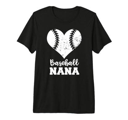 Baseball Nana Heart Funny Baseball Tri T-Shirt - Novelty Apparel Men Women - T-Shirt, Sweatshirt, Hoodie