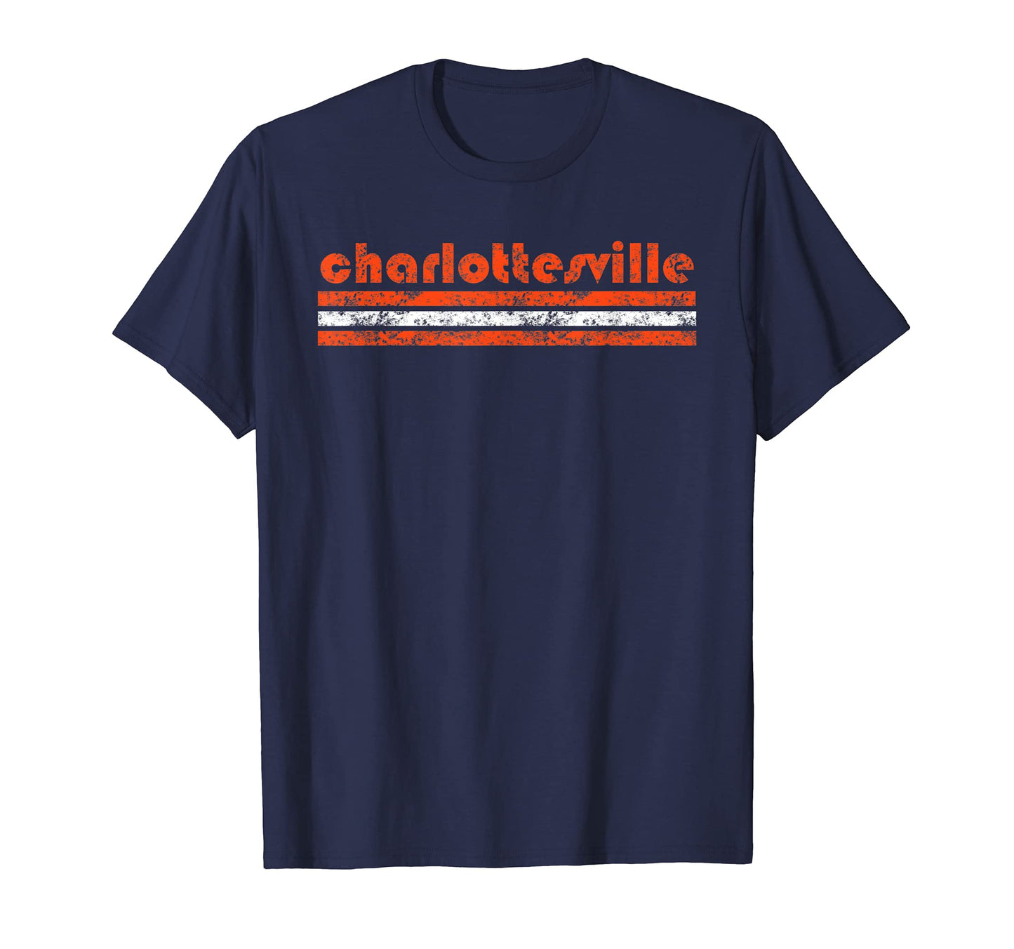 Charlottesville Virginia Three Stripe T-Shirt - Graphic Print for Adults - T-Shirt, Sweatshirt, Hoodie