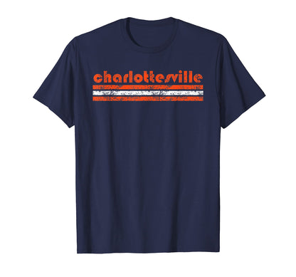 Charlottesville Virginia Three Stripe T-Shirt - Graphic Print for Adults - T-Shirt, Sweatshirt, Hoodie