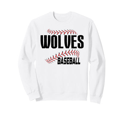 Wolves Baseball Mom Game Day Sweatshirt - Streetwear Style Men Women - T-Shirt, Sweatshirt, Hoodie