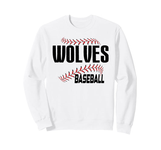 Wolves Baseball Mom Game Day Sweatshirt - Streetwear Style Men Women - T-Shirt, Sweatshirt, Hoodie