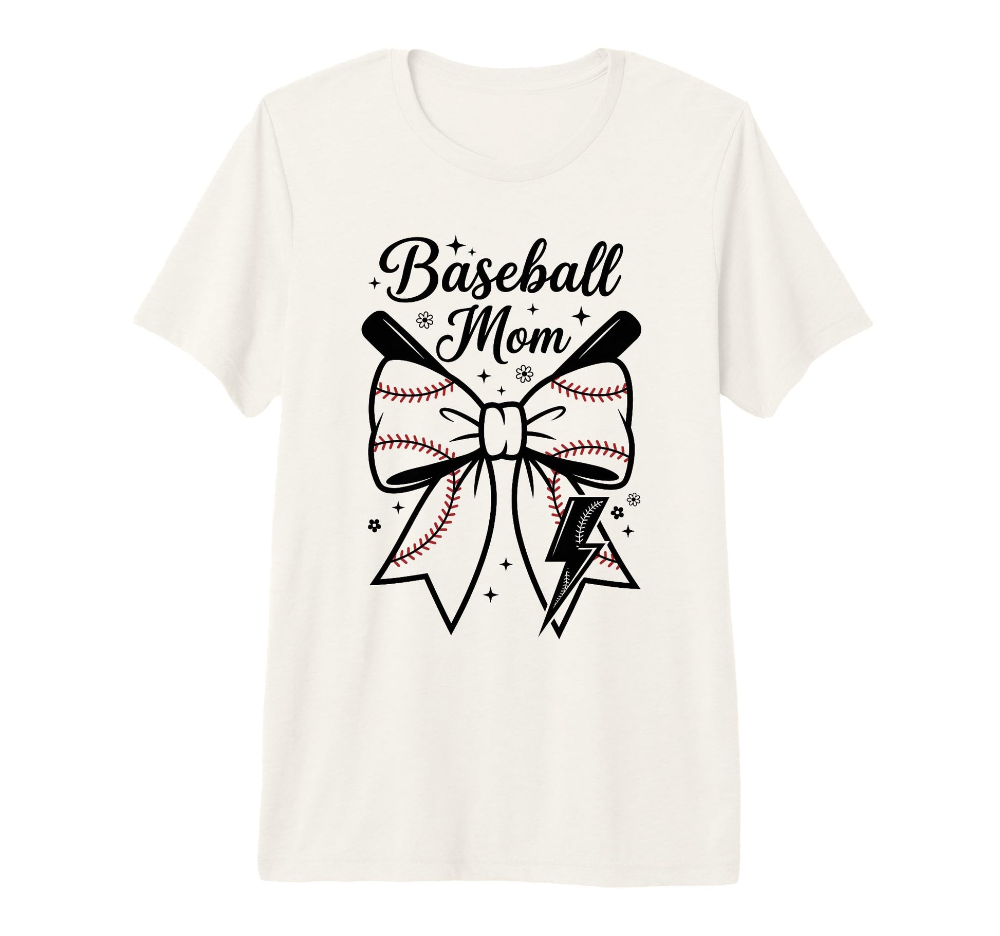Proud Baseball Mother Bow Bats T-Shirt - Casual Everyday Wear Men Women - T-Shirt, Sweatshirt, Hoodie