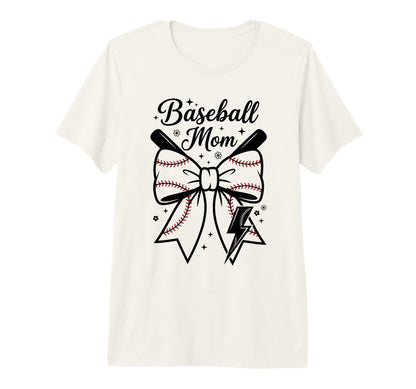 Proud Baseball Mother Bow Bats T-Shirt - Casual Everyday Wear Men Women - T-Shirt, Sweatshirt, Hoodie