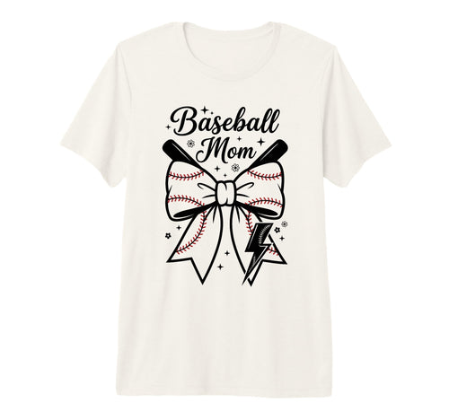 Proud Baseball Mother Bow Bats T-Shirt - Casual Everyday Wear Men Women - T-Shirt, Sweatshirt, Hoodie