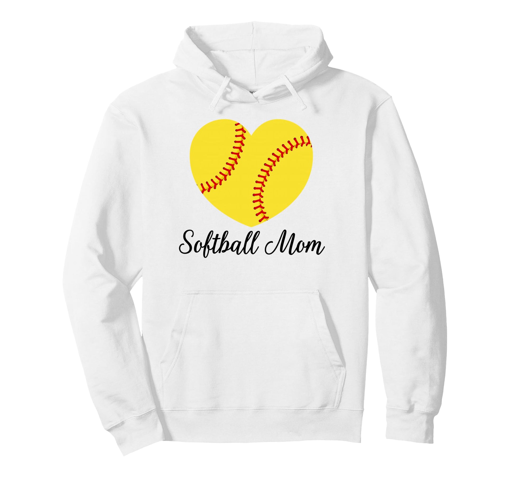 Softball Mom Heart Softball Funny Hoodie - Fun Novelty Design Unisex - T-Shirt, Sweatshirt, Hoodie