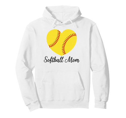 Softball Mom Heart Softball Funny Hoodie - Fun Novelty Design Unisex - T-Shirt, Sweatshirt, Hoodie