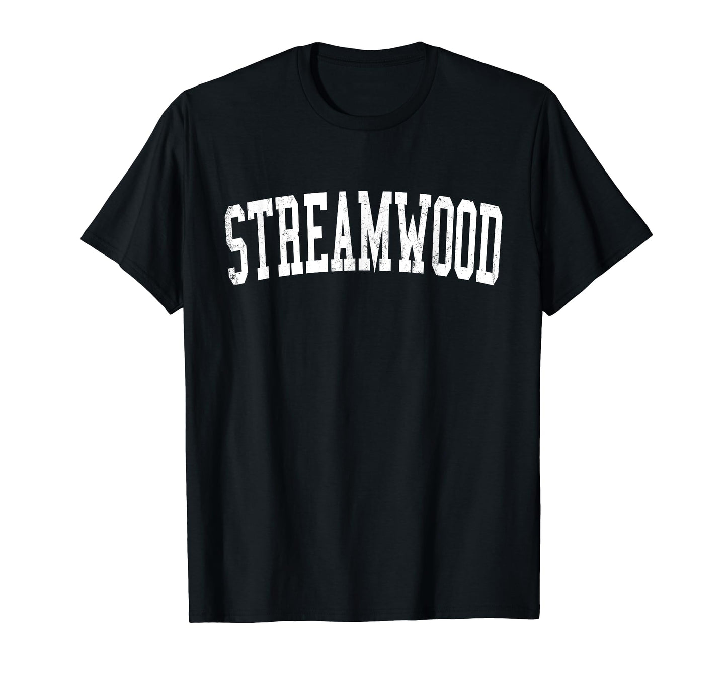 Streamwood Il Distressed White Varsity T-Shirt - Graphic Print for Adults - T-Shirt, Sweatshirt, Hoodie
