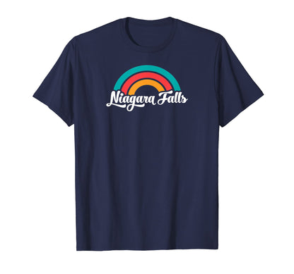 Niagara Falls Ny Script Rainbow T-Shirt - Fun Novelty Design for Adults - T-Shirt, Sweatshirt, Hoodie